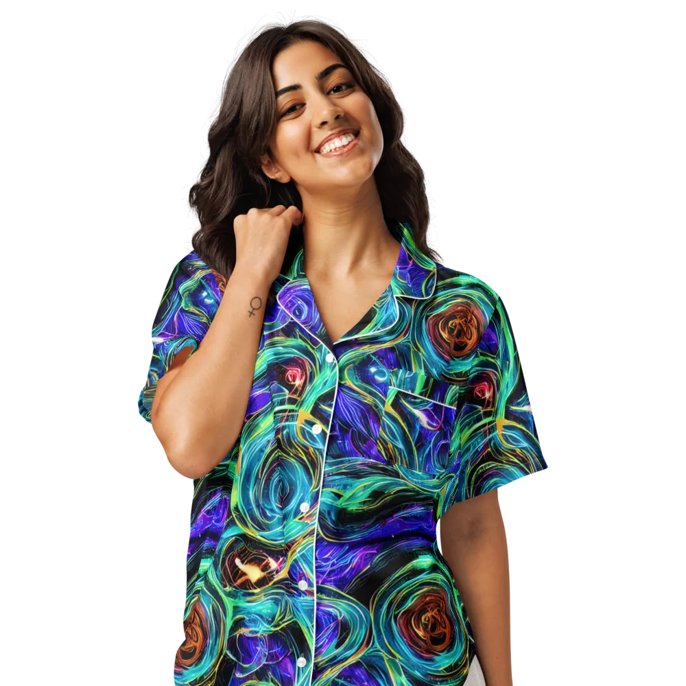 Luminous Swirl on Women's Short Sleeve Pajama Top — Front