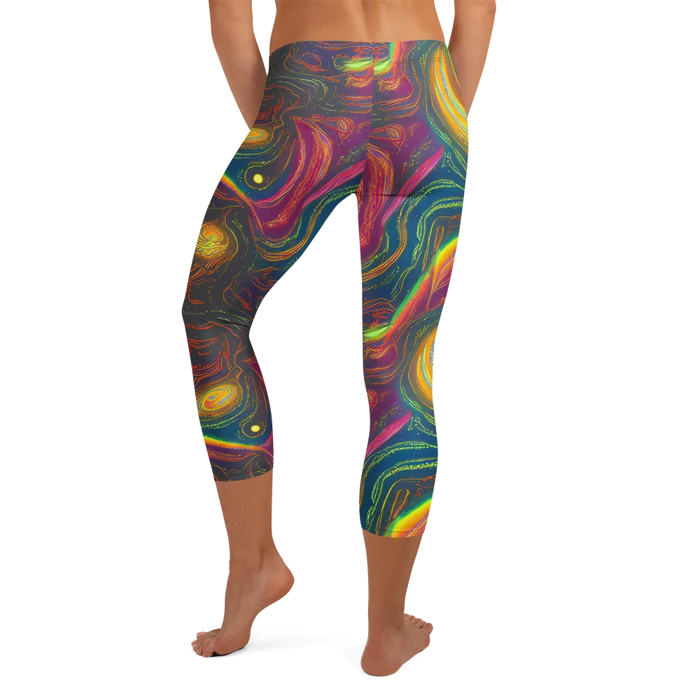 Ultraviolet River on Capri Leggings — Back