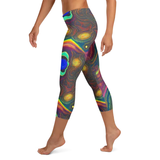 Ultraviolet River on a Capri Leggings