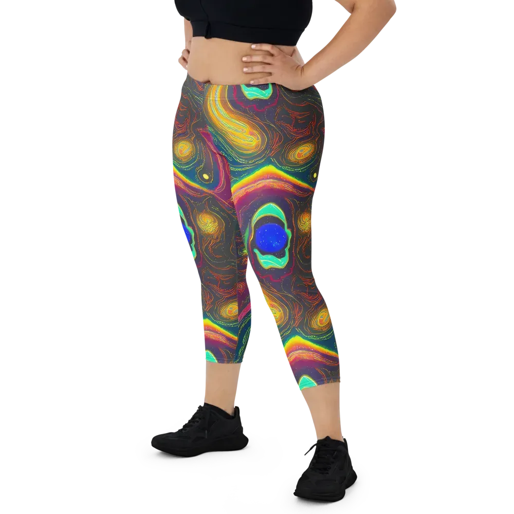 Ultraviolet River on Capri Leggings — Front