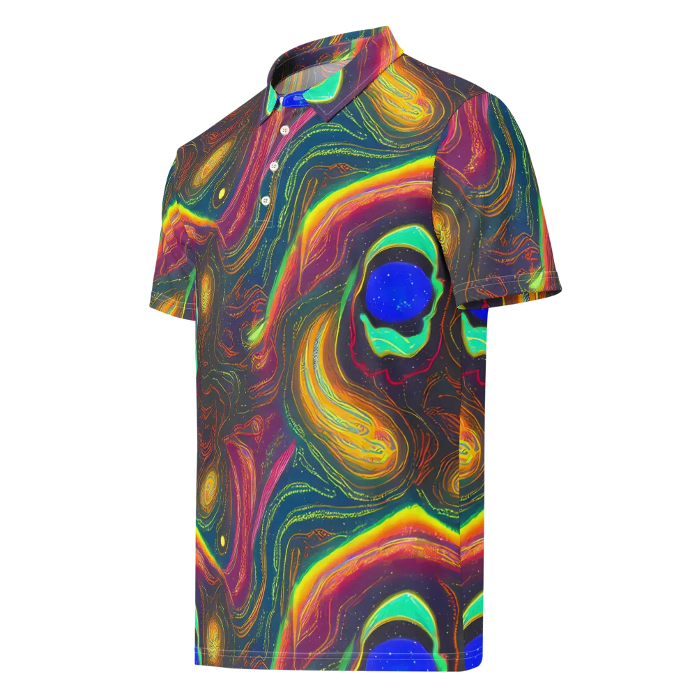 Ultraviolet River on Men's Slim Fit Polo Shirt — Left Front