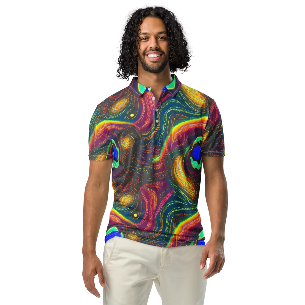 Ultraviolet River on Men's Slim Fit Polo Shirt — Front