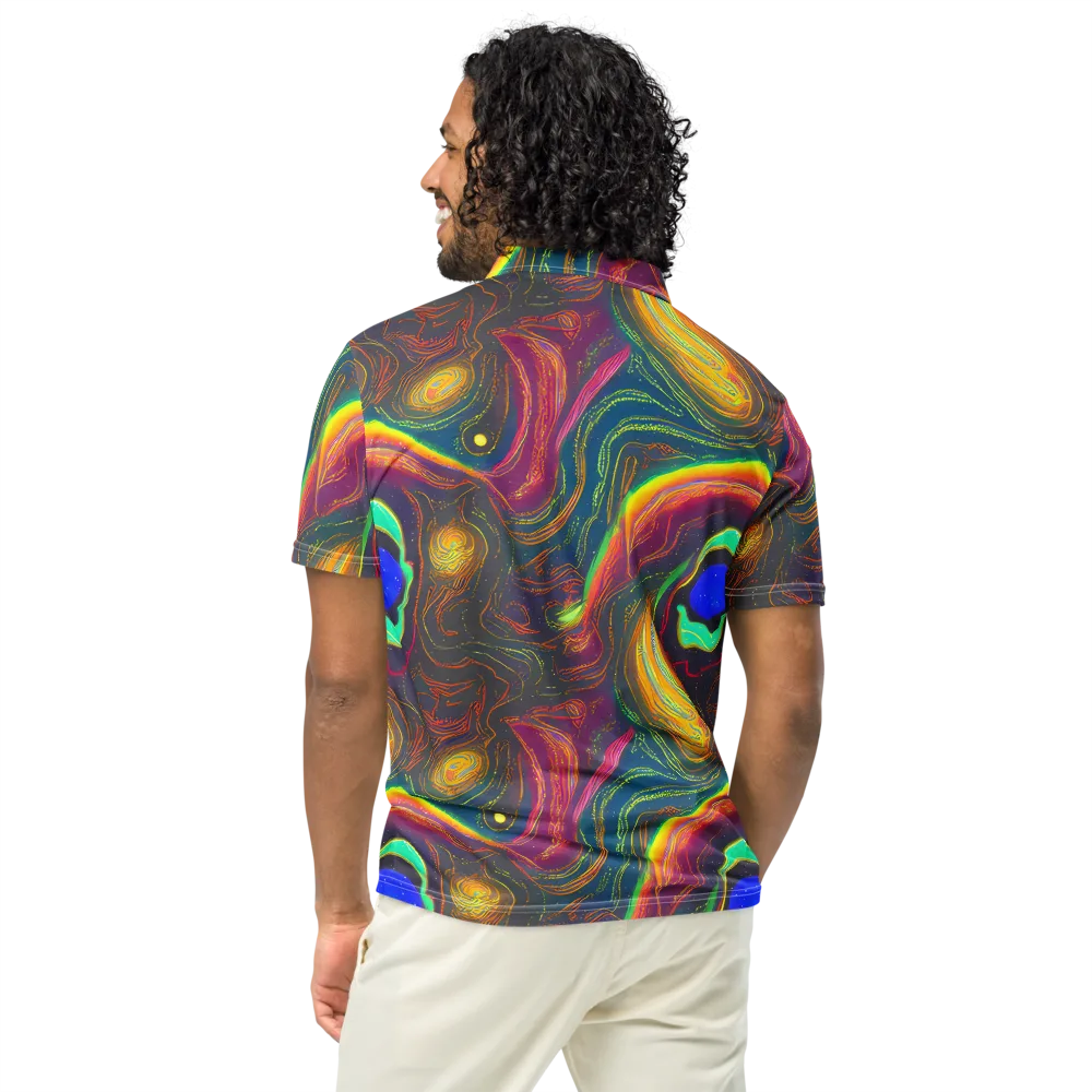 Ultraviolet River on Men's Slim Fit Polo Shirt — Back