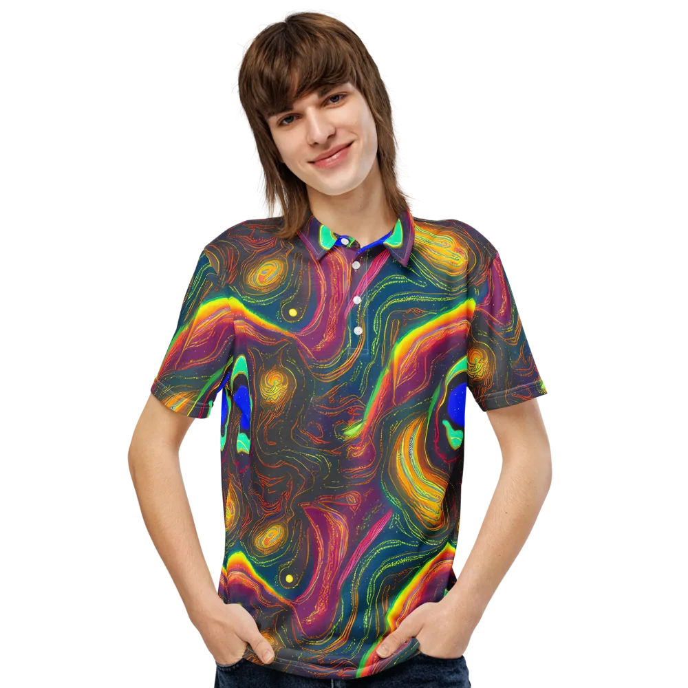 Ultraviolet River on Men's Slim Fit Polo Shirt — Front
