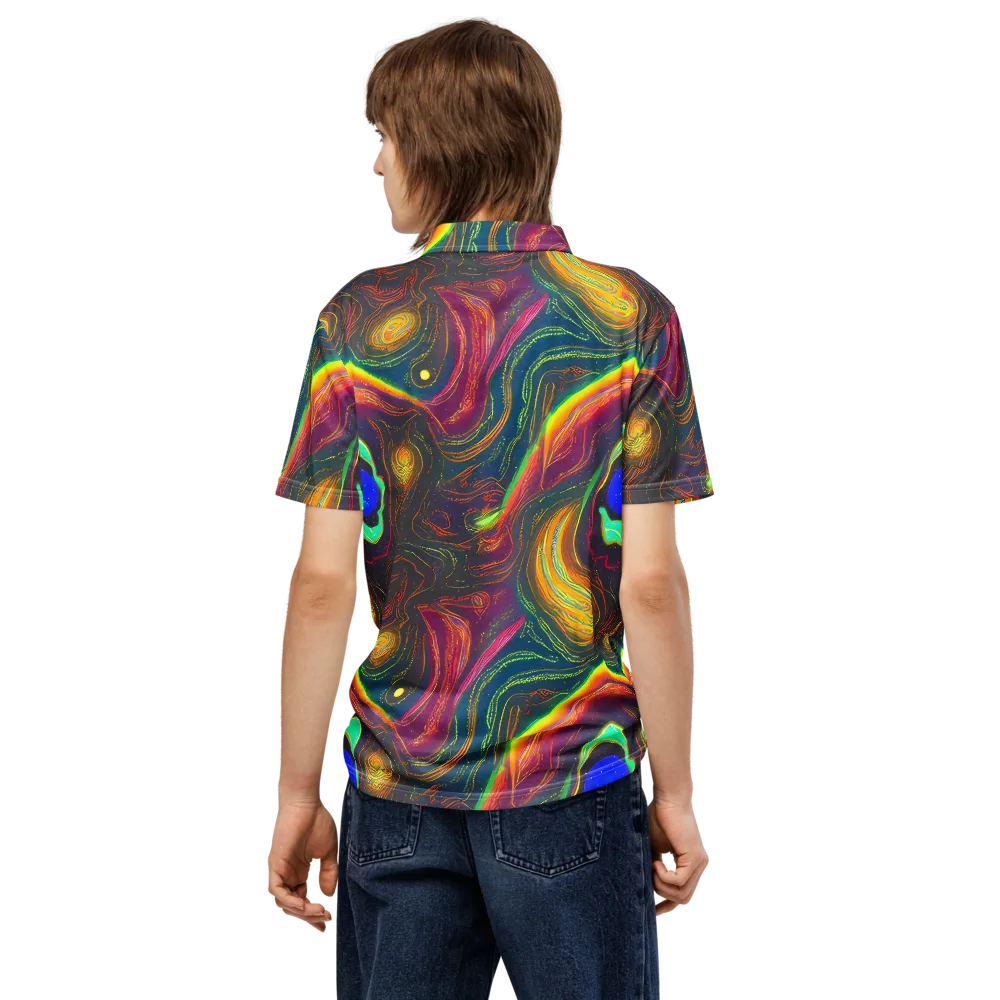 Ultraviolet River on Men's Slim Fit Polo Shirt — Back