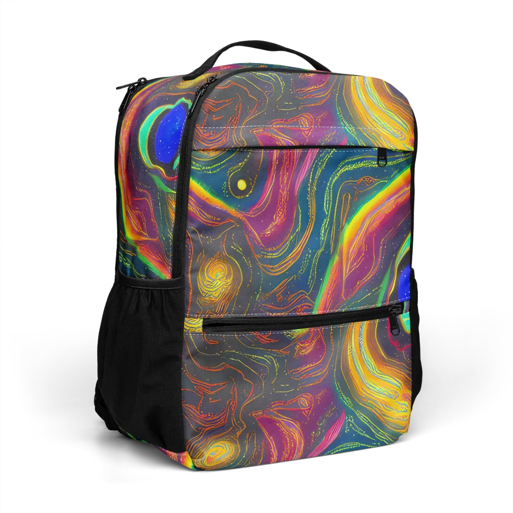 Ultraviolet River on Utility Backpack — Right Front