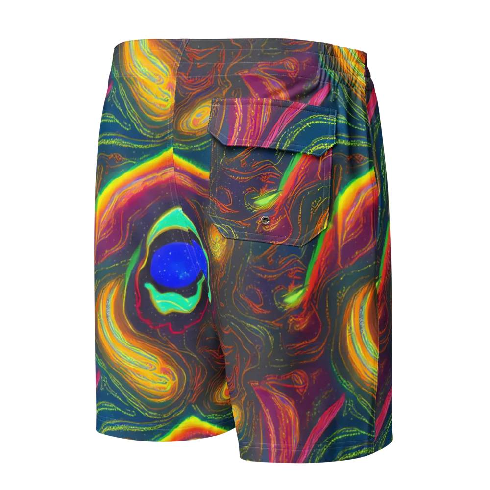 Ultraviolet River on Men's Board Shorts — Back