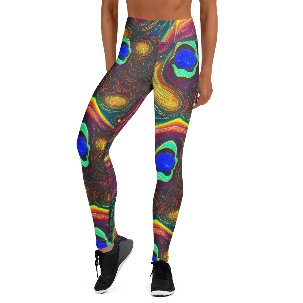 Ultraviolet River on Yoga Leggings — Front