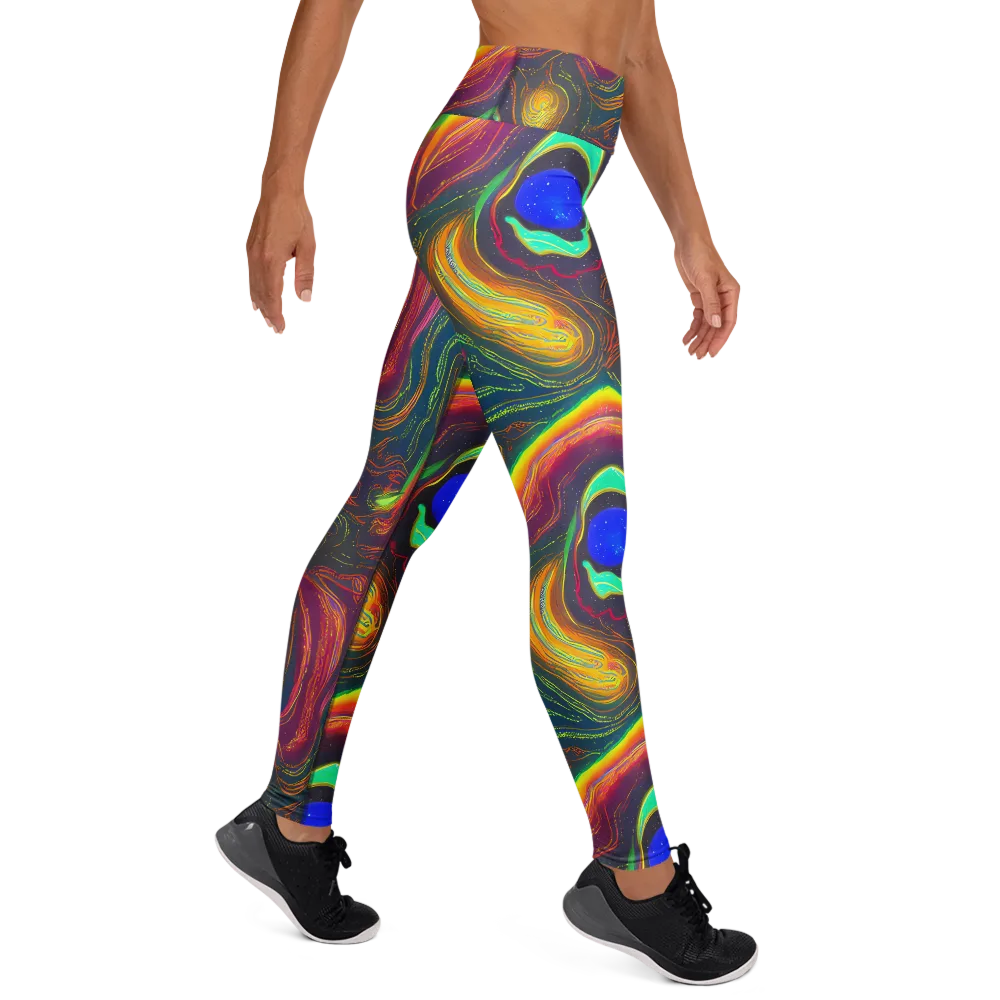 Ultraviolet River on Yoga Leggings — Right