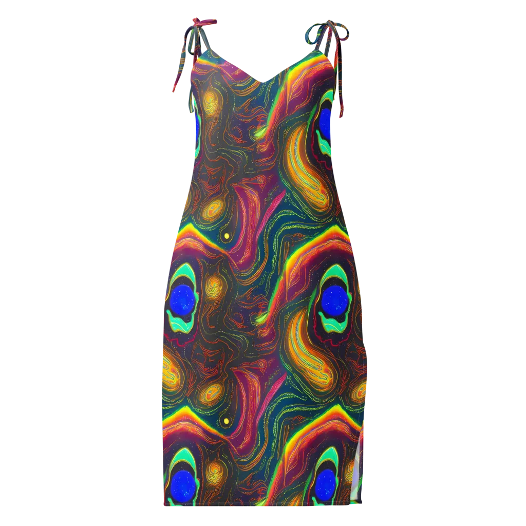 Ultraviolet River on Slip Dress — Front