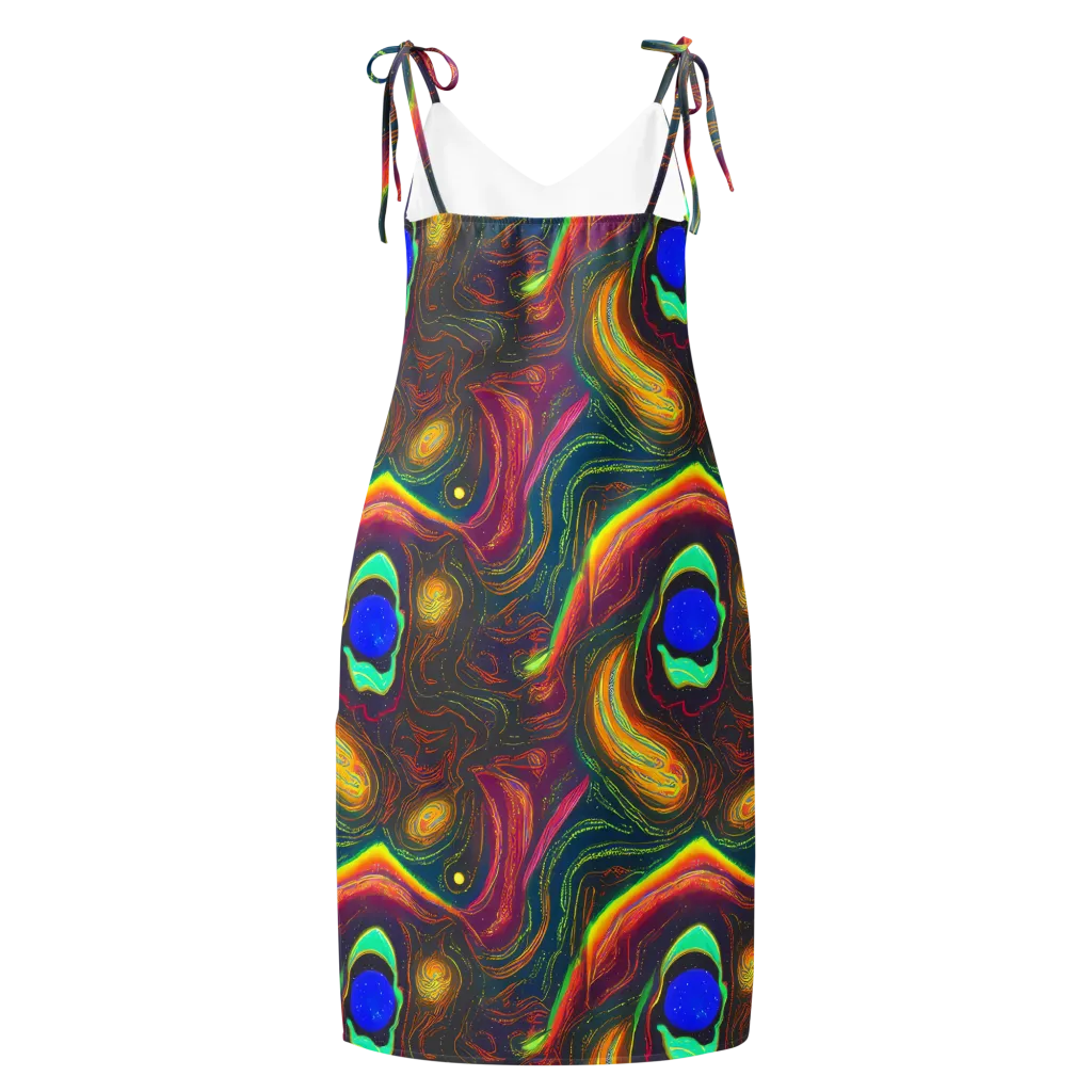 Ultraviolet River on Slip Dress — Back