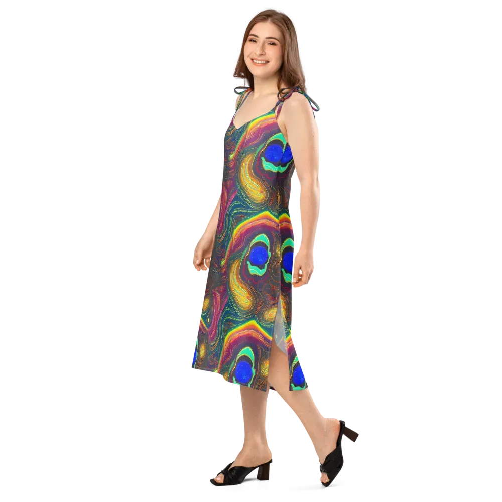 Ultraviolet River on Slip Dress — Left Front