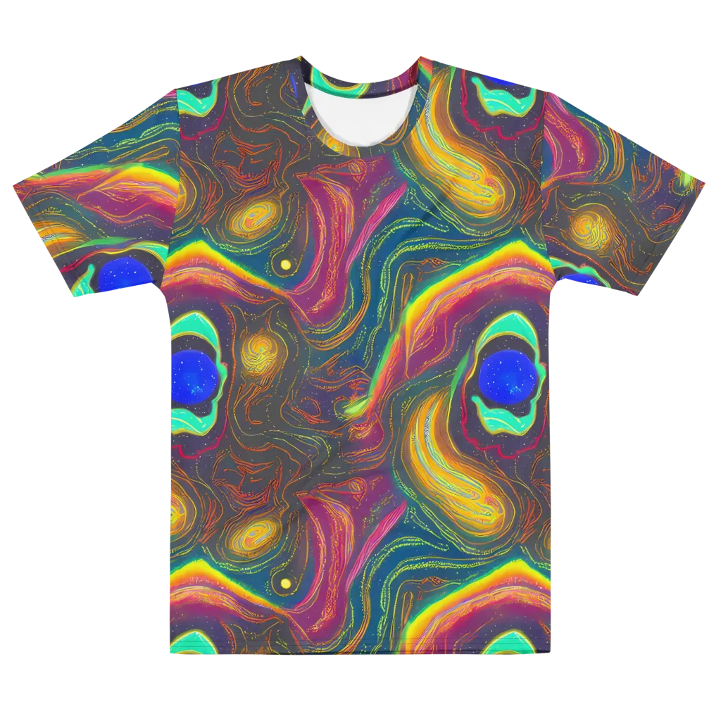 Ultraviolet River on Men's Cotton Crew Neck T-Shirt — Front