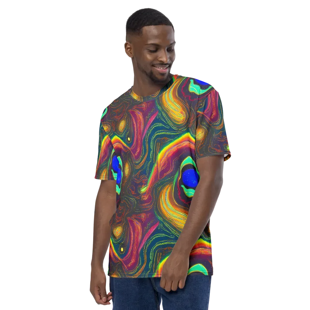 Ultraviolet River on Men's Crew Neck T-Shirt — Left