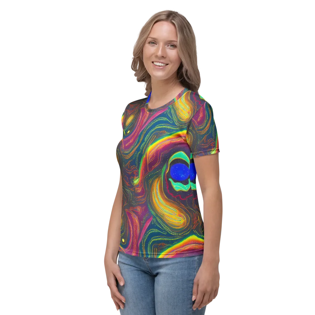 Ultraviolet River on Women's Crew Neck T-Shirt — Left