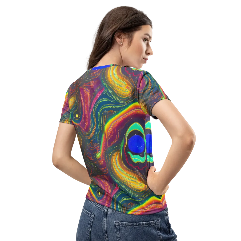 Ultraviolet River on Women's Crew Neck T-Shirt — Back