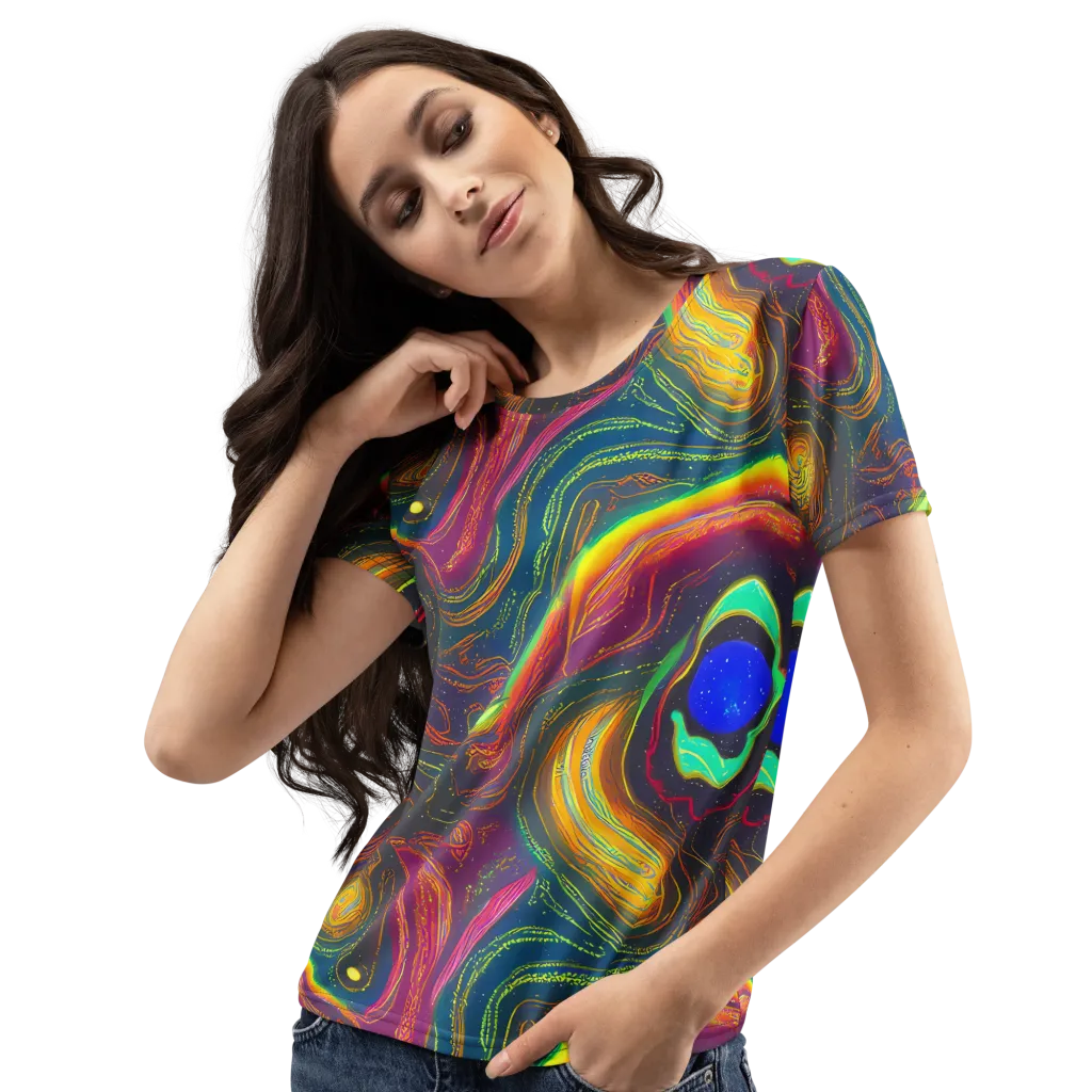 Ultraviolet River on Women's Crew Neck T-Shirt — Left Front