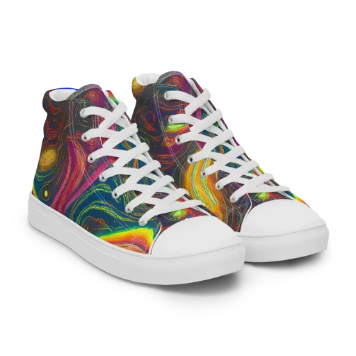 Ultraviolet River on a Women's High Top Canvas Shoes