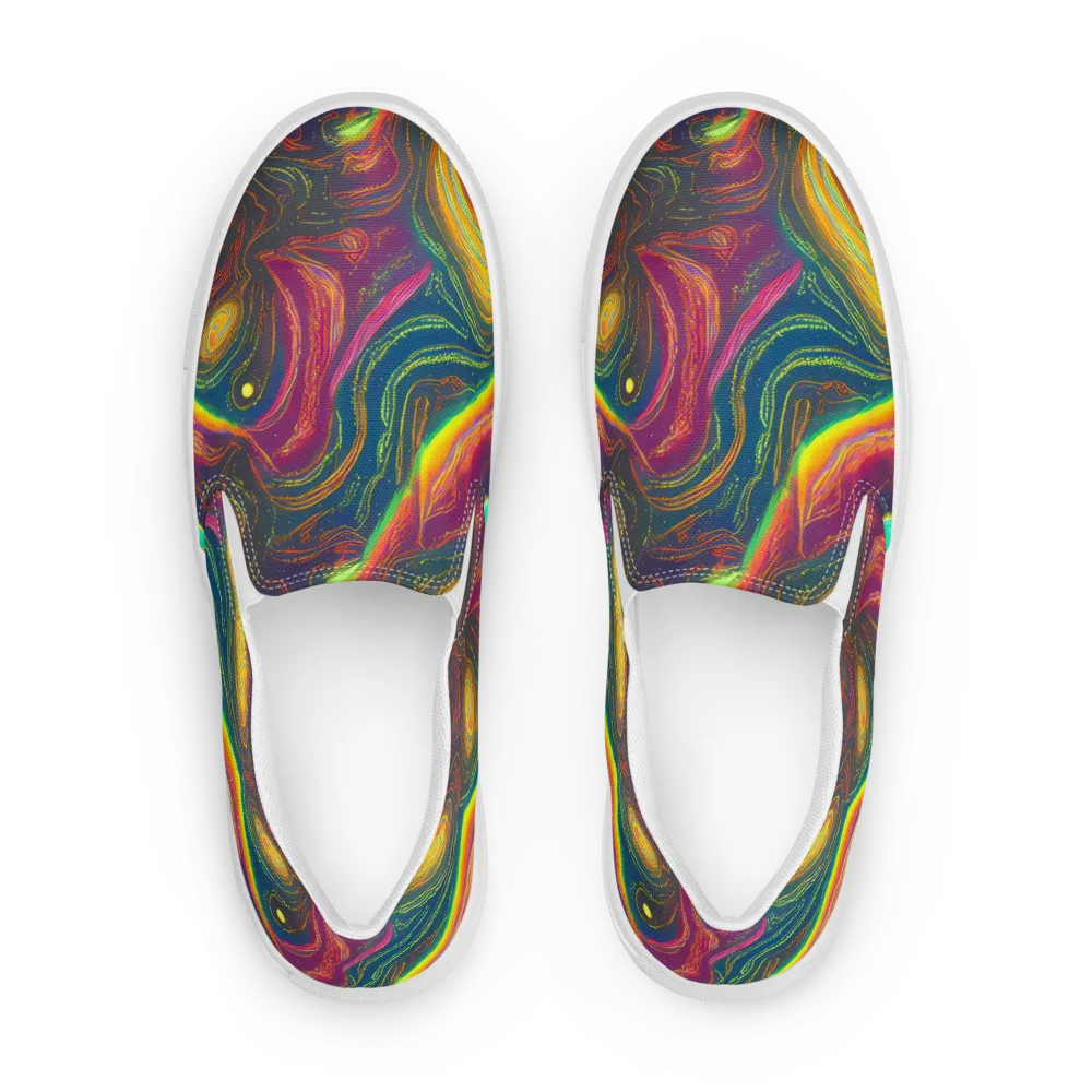 Ultraviolet River on Men's Slip-On Canvas Shoes — Front