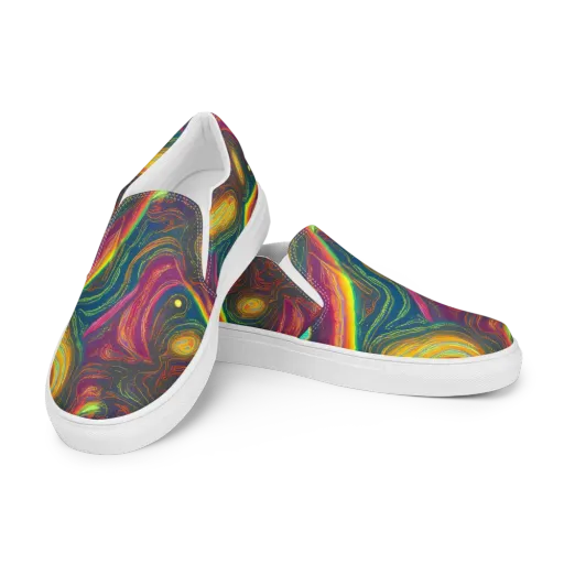 Ultraviolet River on a Men's Slip-On Canvas Shoes