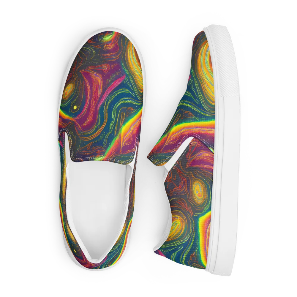 Ultraviolet River on Men's Slip-On Canvas Shoes — Front