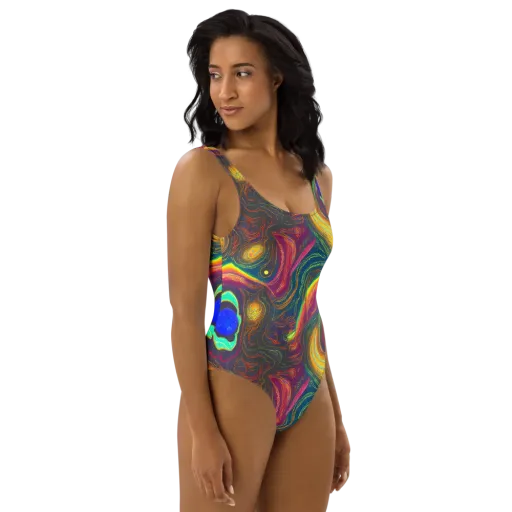 Ultraviolet River on a One-Piece Swimsuit