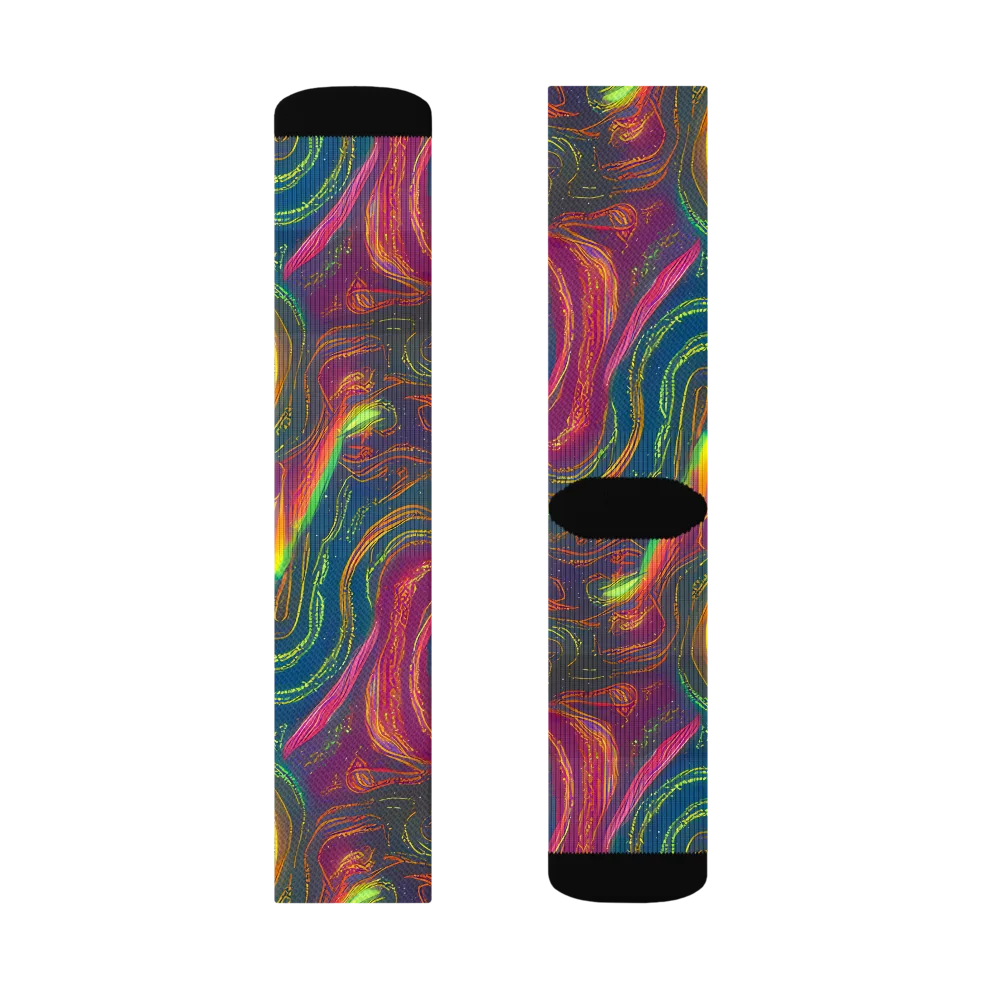 Ultraviolet River on Socks — Left Sock