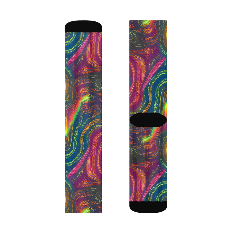 Ultraviolet River on Socks — Right Sock