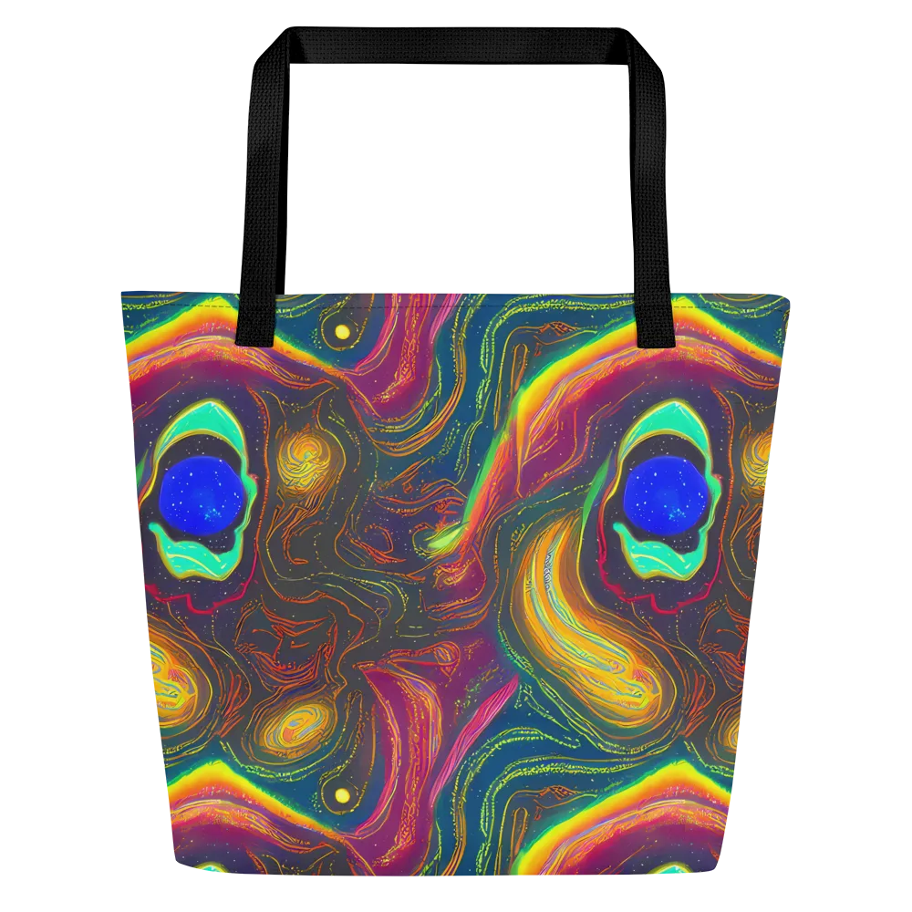 Ultraviolet River on Large Tote Bag W/ Pocket — Front