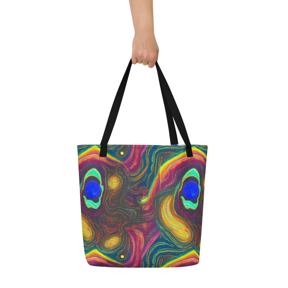 Ultraviolet River on Large Tote Bag W/ Pocket — Front