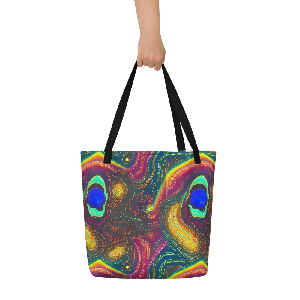 Ultraviolet River on Large Tote Bag W/ Pocket — Front