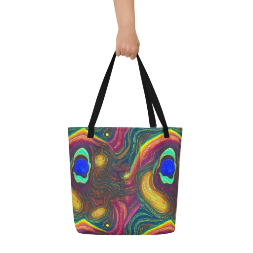 Ultraviolet River on a Large Tote Bag W/ Pocket