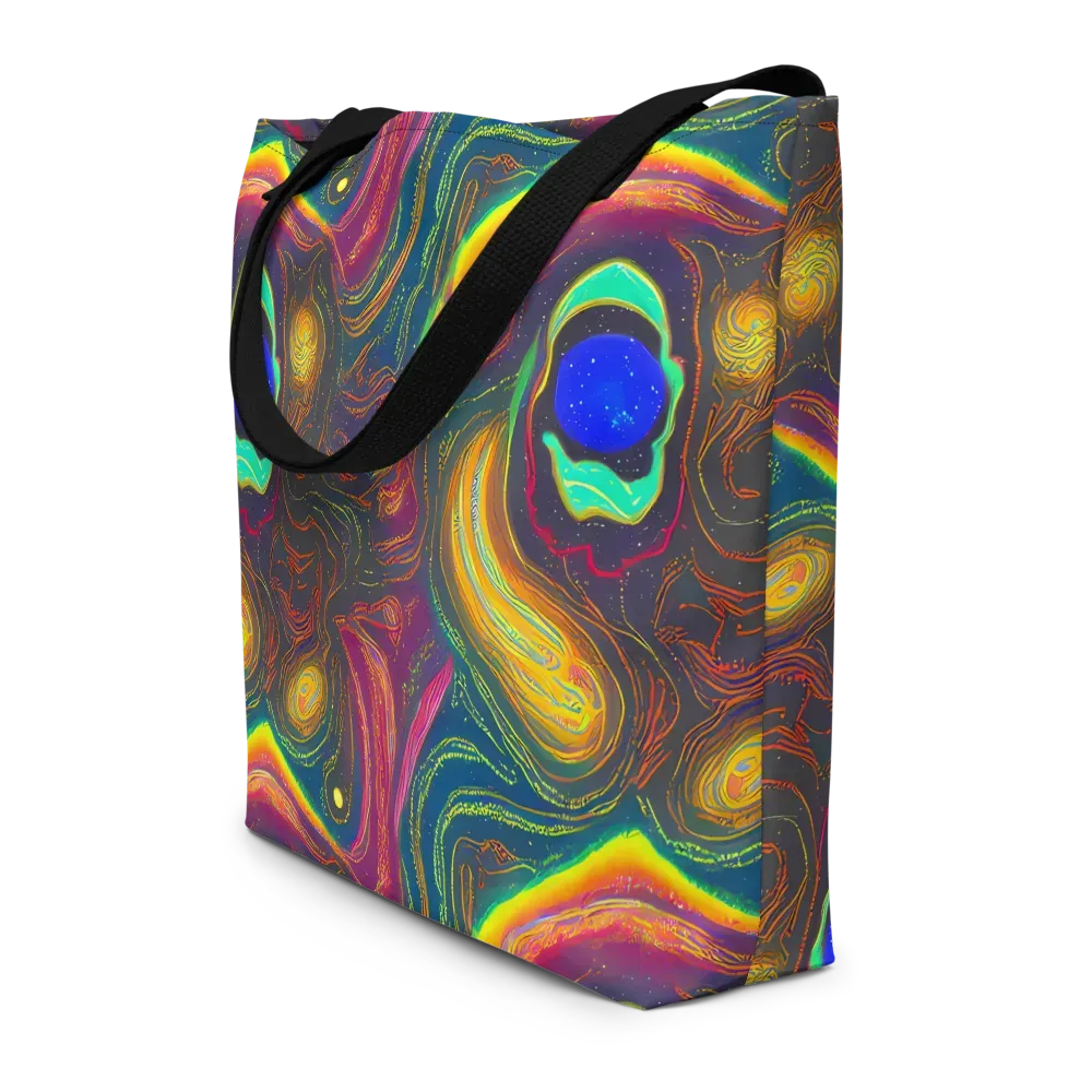 Ultraviolet River on Large Tote Bag W/ Pocket — Front