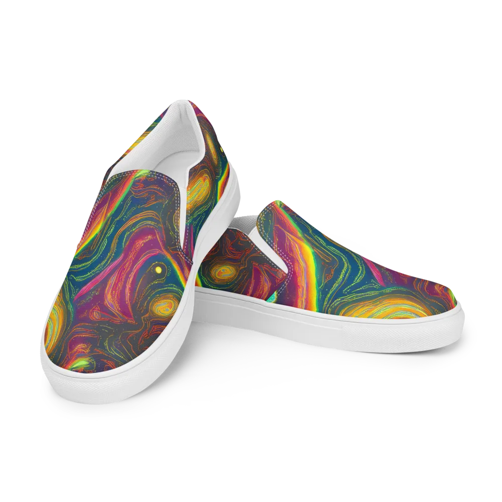 Ultraviolet River on Women's Slip-On Canvas Shoes — Left Front