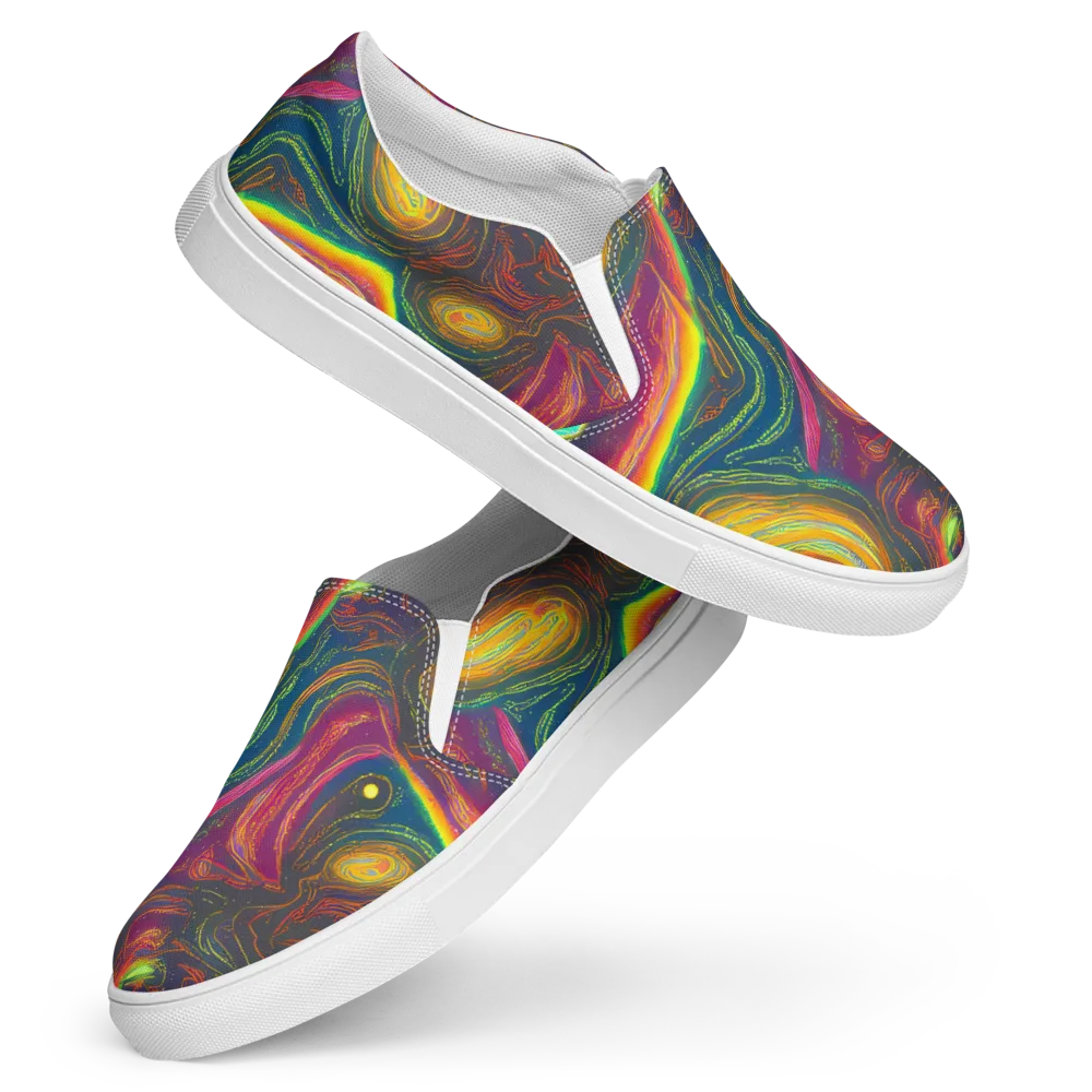 Ultraviolet River on Women's Slip-On Canvas Shoes — Front