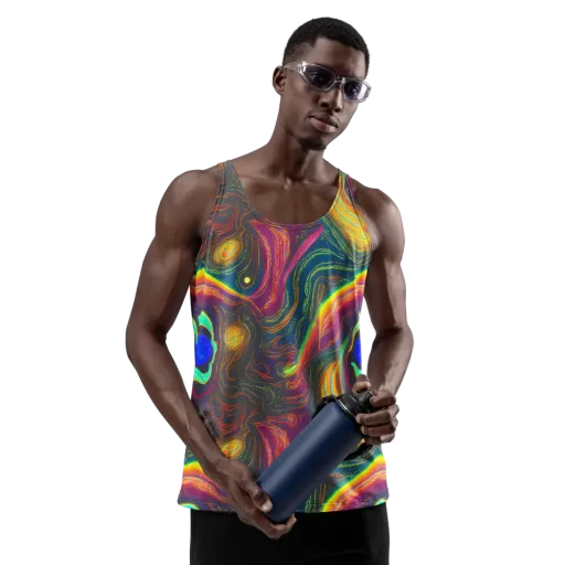 Ultraviolet River on a Men's Tank Top