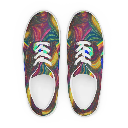 Ultraviolet River on a Men's Lace-Up Canvas Shoes