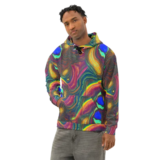 Ultraviolet River on a Cotton Hoodie