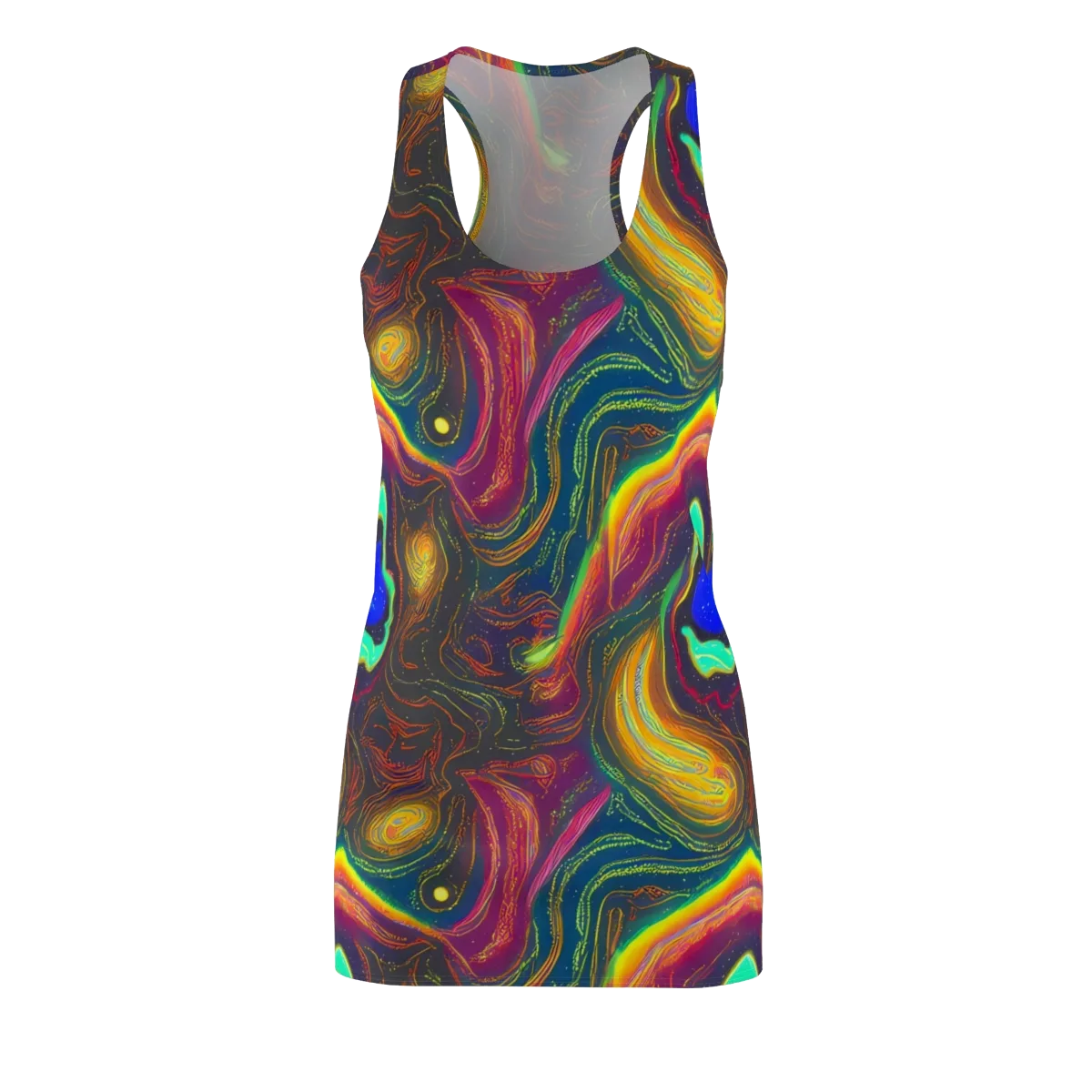 Ultraviolet River on Racerback Dress — Front