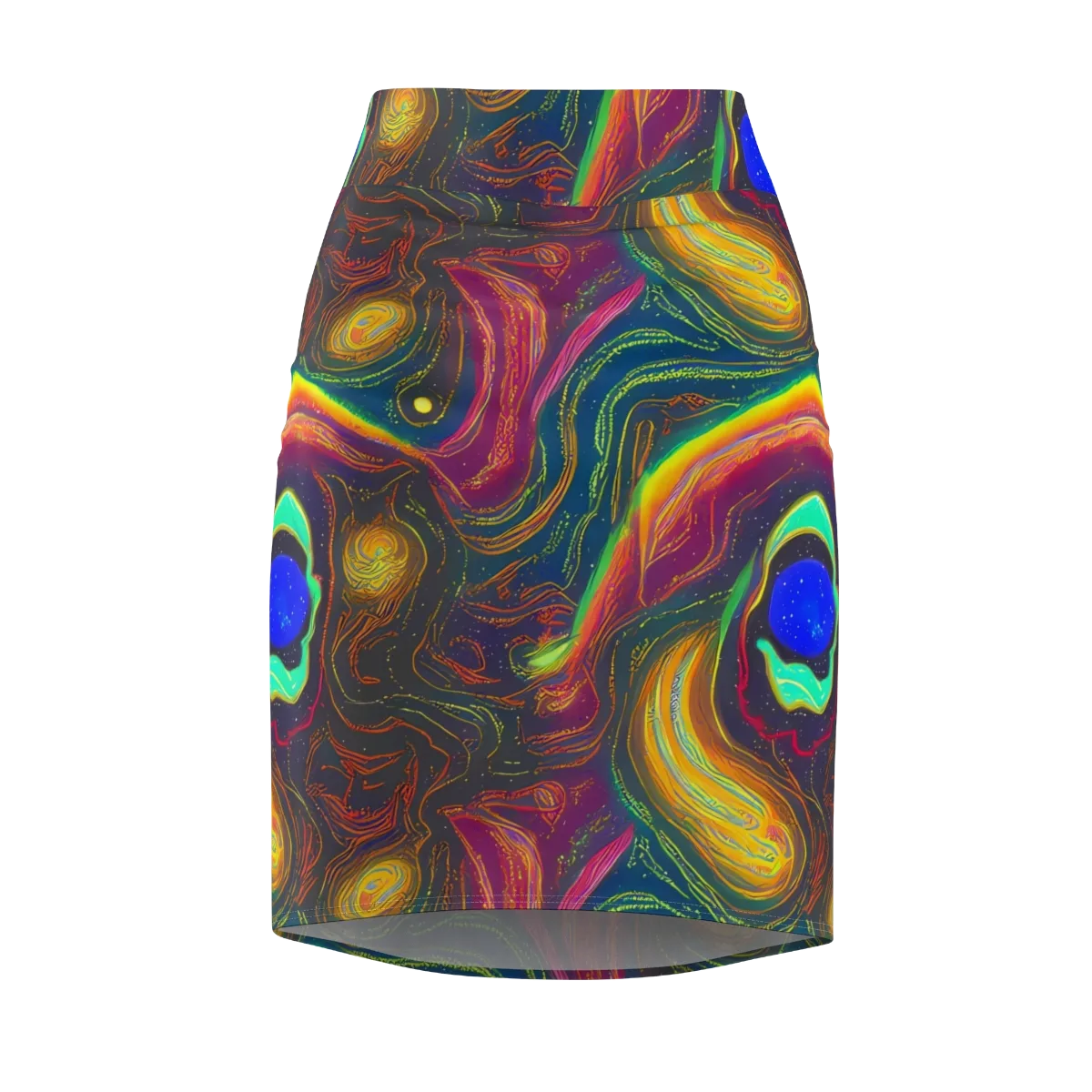 Ultraviolet River on Pencil Skirt — Front