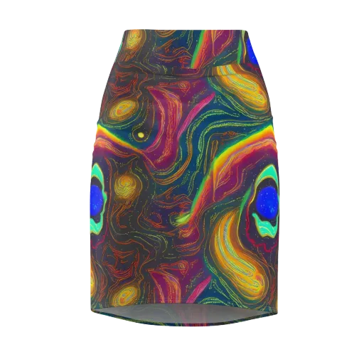 Ultraviolet River on a Pencil Skirt