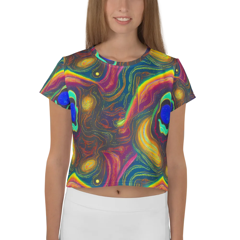 Ultraviolet River on Crop Tee — Front