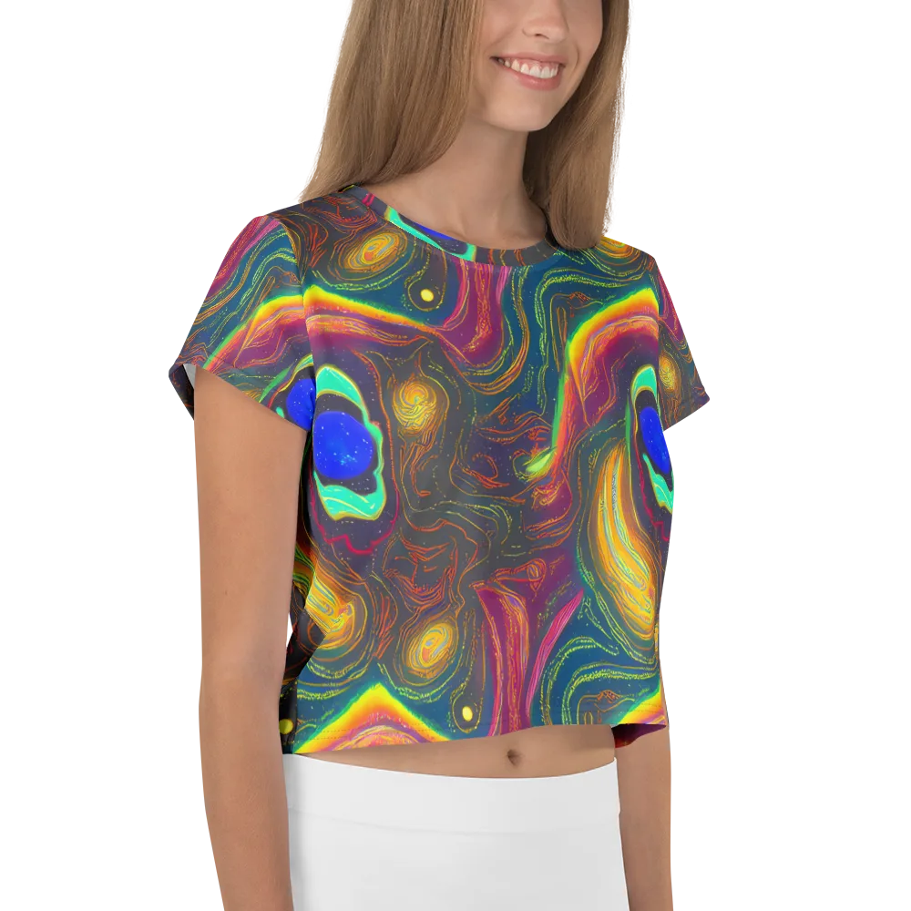 Ultraviolet River on Crop Tee — Right