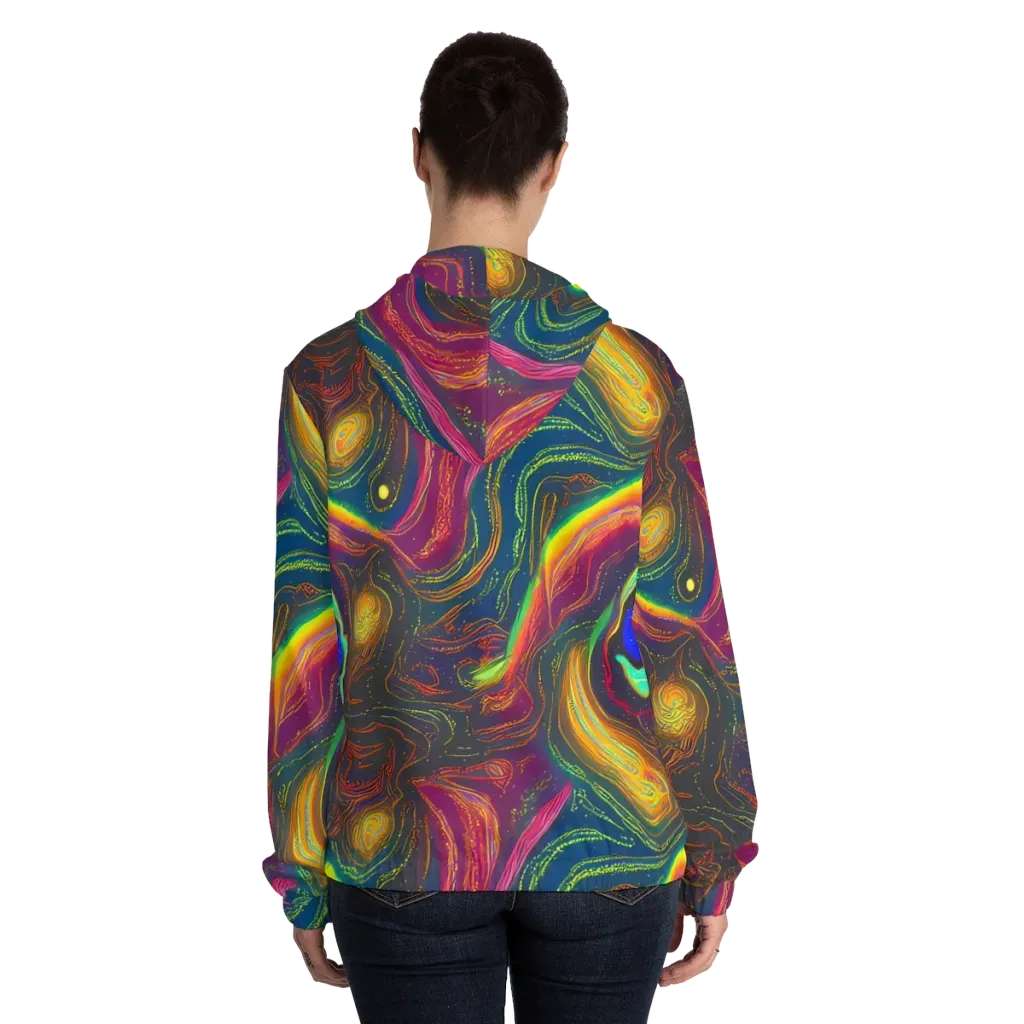 Ultraviolet River on Women's Full-Zip Hoodie — Back On Person