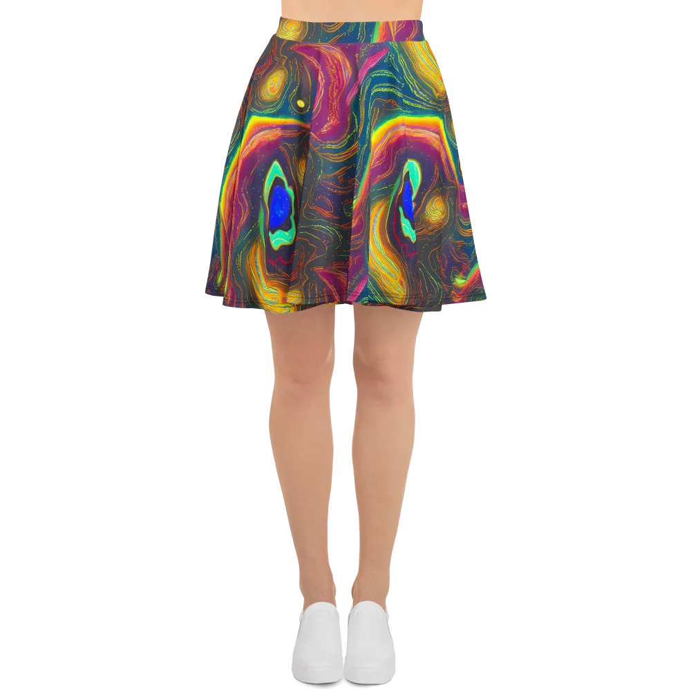 Ultraviolet River on Skater Skirt — Front