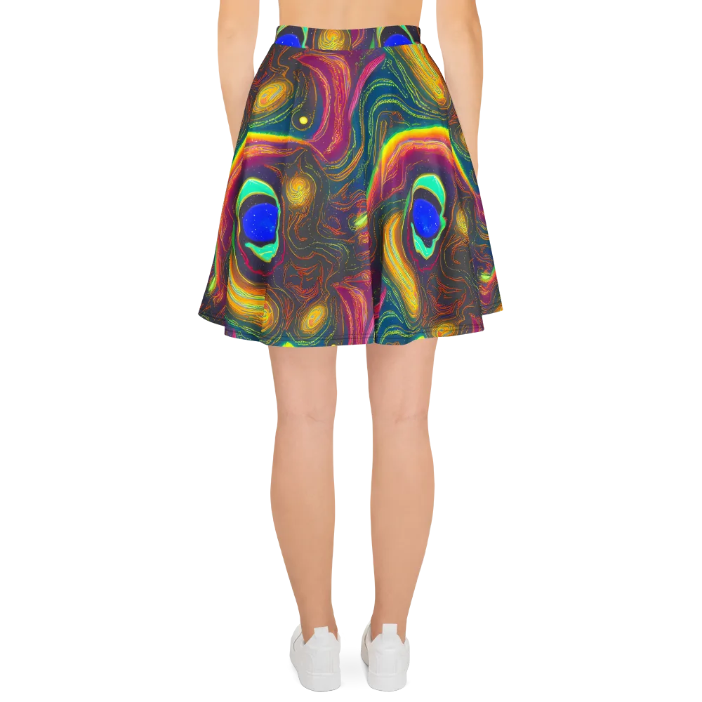 Ultraviolet River on Skater Skirt — Back