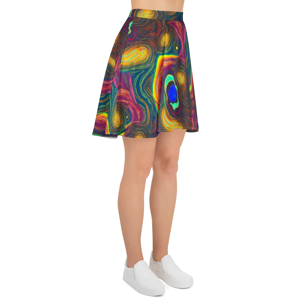 Ultraviolet River on Skater Skirt — Right