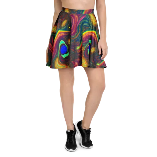 Ultraviolet River on a Skater Skirt