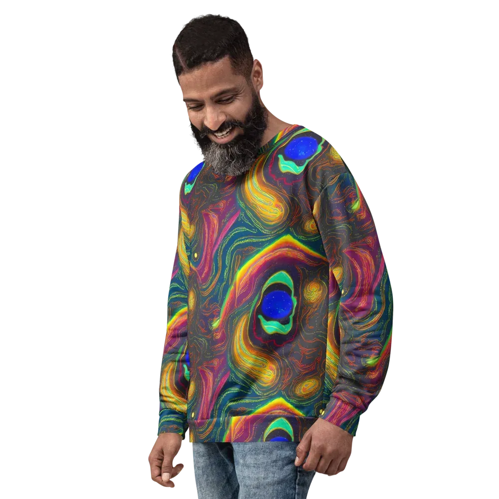 Ultraviolet River on Sweatshirt — Left Front