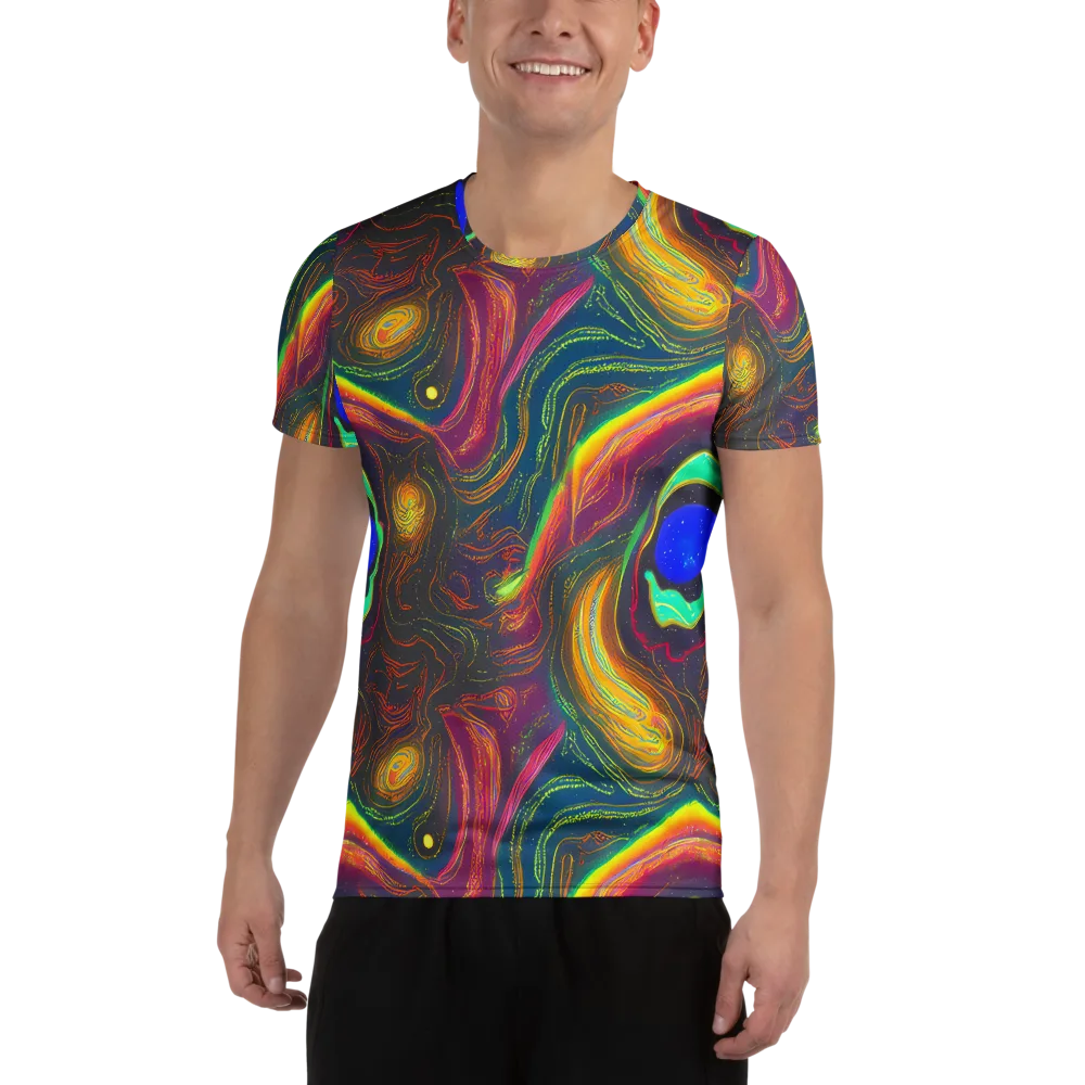 Ultraviolet River on Men's Athletic T-Shirt — Front